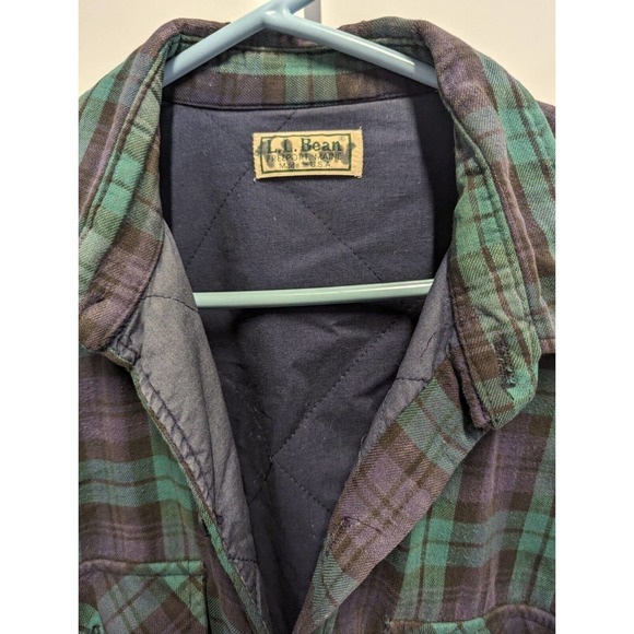 Vintage LL Bean 3/4 Sleeve Quilted Flannel Shirt Jacket Made In USA - Picture 11 of 11
